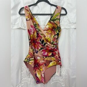 Chiara Boni La Petite Robe Floral Ruched One-Piece Swimsuit IT Size 42/US 4-6